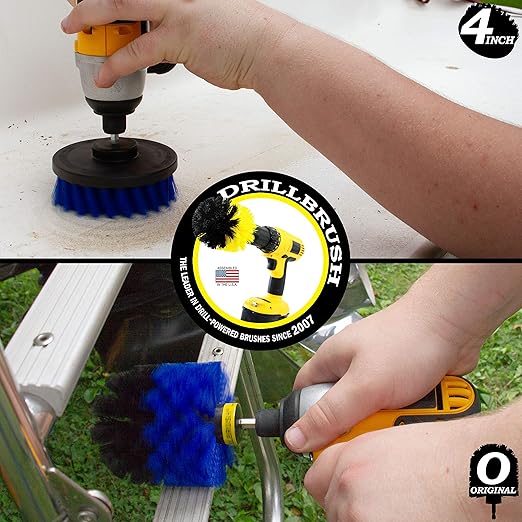 Marine Cleaning Brush Set - Boat Scrubbing Accessories - Aquatic Cleaning Brushes - Hull Cleaner Brush Tool Kit - Spinning Drill Powered Scrubbing Kit - Barnacles Blasting Brushes - Tank Cleaner
