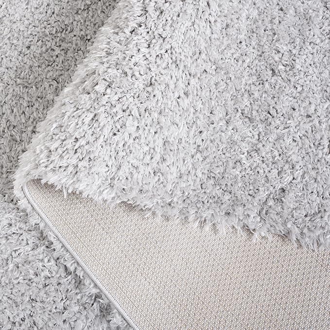 SAFAVIEH Lindsay Shag Collection Area Rug - 4' x 6', Grey, Contemporary Design, Ideal for High Traffic Areas in Living Room, Bedroom & Dining Room (LNS560F-4)