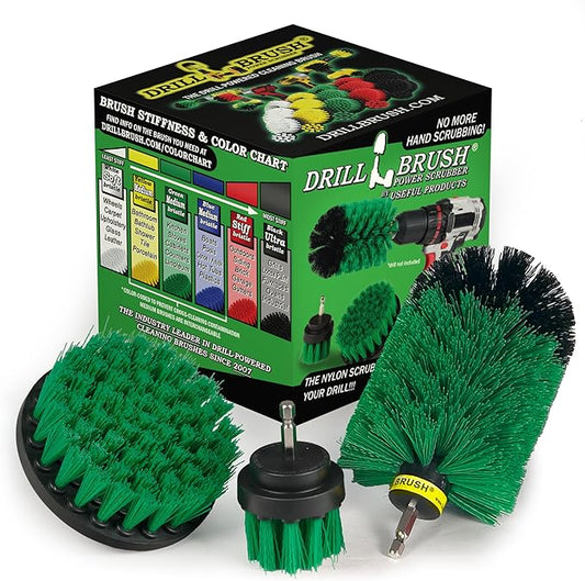 Drill Brush Power Scrubber by Useful Products - Drillbrush Oven Cleaner Brush Set - Kitchen Cleaning Brush Drill Brush Set - Kitchen Accessories - Drill Brush Attachment Countertop Scrubber Brush Set