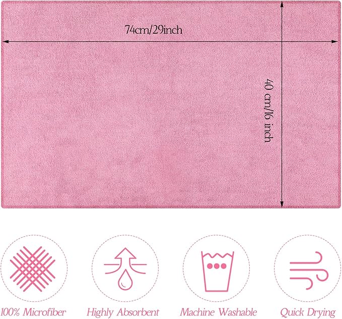 40 Pack Bleach Proof Towels Microfiber Absorbent Resistant Hair Hand Towels Bulk Quick Dry for Barber Gym Bath Spa Shaving (Pink,16 x 29 Inch)