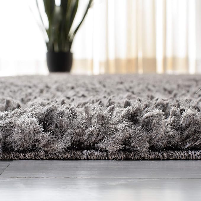 SAFAVIEH Area Rug 8x10 - August Shag Collection - Large - Grey, Solid Pattern, Non-Shedding & Easy Cleaning, Plush Thick Pile, Ideal for Living Room, Bedroom, Dining Space (AUG200F)