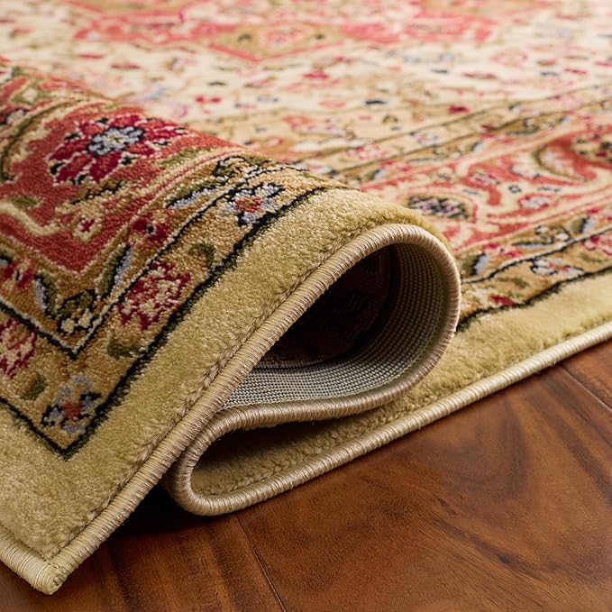 SAFAVIEH Lyndhurst Collection Runner Rug - 2'3" x 16', Ivory & Rust, Traditional Oriental Design, Non-Shedding & Easy Care, Ideal for High Traffic Areas in Living Room, Bedroom (LNH330R)