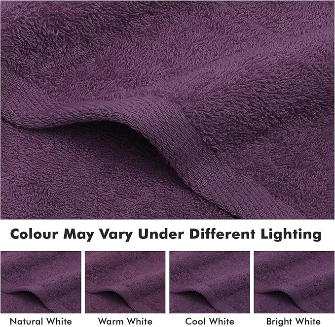 100% Cotton Hand Towels for Bathroom – Soft & Absorbent Towel Set– Pack of 6 Small Towel (34x20in) – Quick Dry Luxury Cotton Hand Towels – Dark Purple