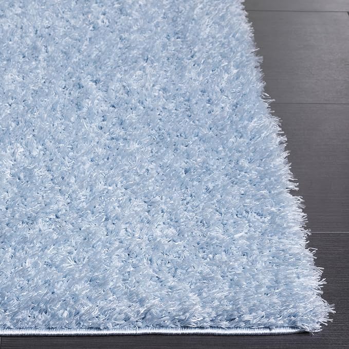 SAFAVIEH Lindsay Shag Collection Area Rug - 4' x 6', Aqua, Contemporary Design, Ideal for High Traffic Areas in Living Room, Bedroom & Dining Room (LNS560J-4)