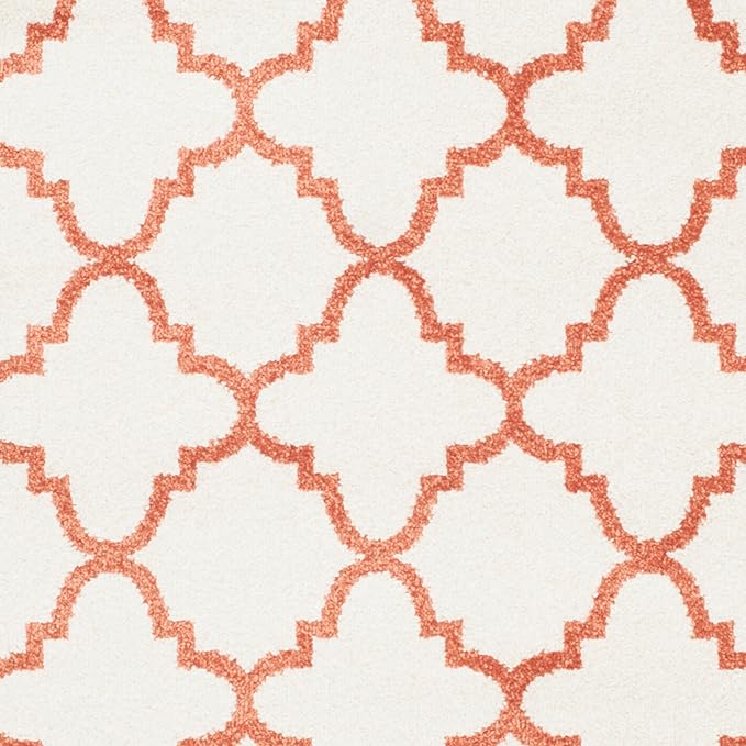 SAFAVIEH Amherst Collection Runner Rug - 2'3" x 9', Beige & Orange, Moroccan Trellis Design, Non-Shedding & Easy Care, Ideal for High Traffic Areas in Living Room, Bedroom (AMT422F)