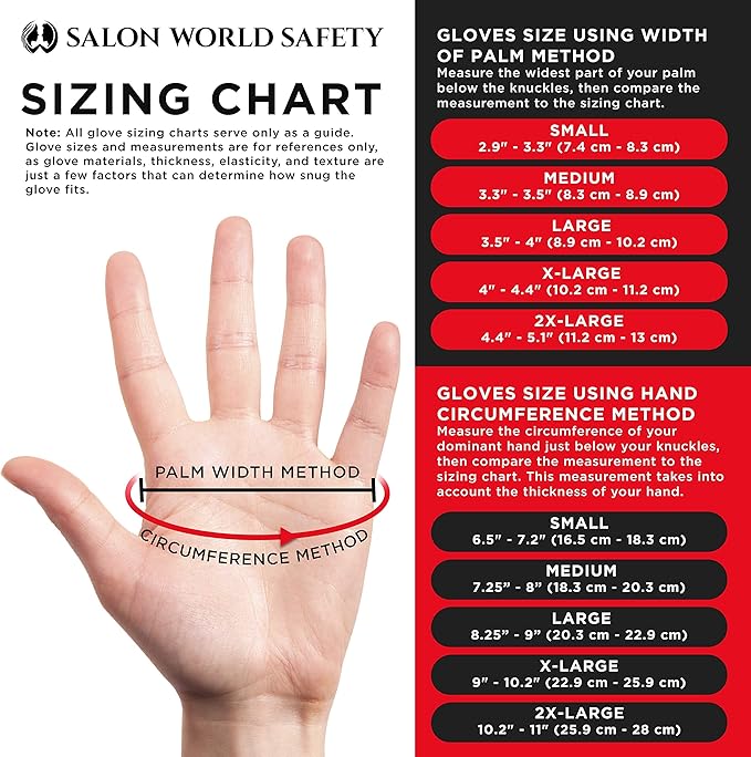 Salon World Safety Black Nitrile Disposable Gloves, Box of 100, Size X-Large, 5.0 Mil - Latex Free, Textured, Food Safe