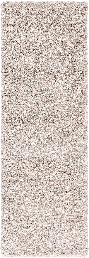 SAFAVIEH Santa Monica Shag Collection Area Rug - 2'3" x 15' Runner, Beige, Non-Shedding & Easy Cleaning, Plush Thick Pile, Ideal for Living Room, Bedroom, Dining Space (SGN725-1313)