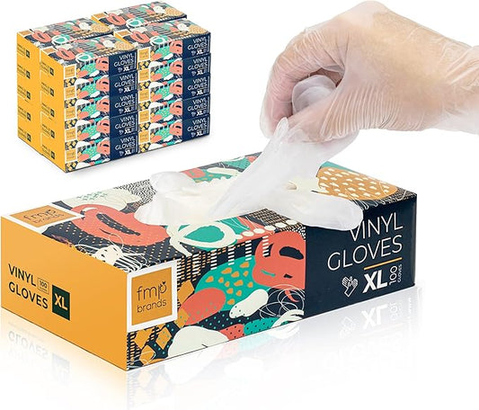Fit Meal Prep 2000 Pack Disposable Latex Free Extra Large Vinyl Food Prep Gloves - Powder Free, Ideal for Kitchen, Bathroom, Household, Gardening