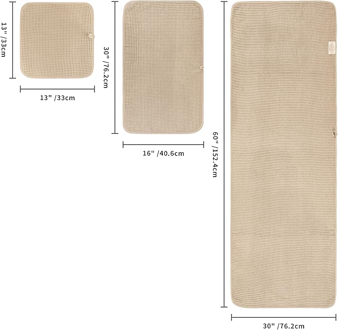 430 GSM Microfiber Quick Dry Lint Free Oversize Bath Towel Set, 6 Piece (Waffle Weave)