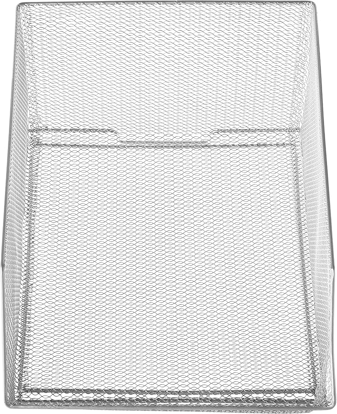 Mesh Stacking Bin Silver (Sold As 1 Bin) Storage Containers Great for Food, Crafts, Cleaning or Pantry Items 1613 (Large 15x11x8)