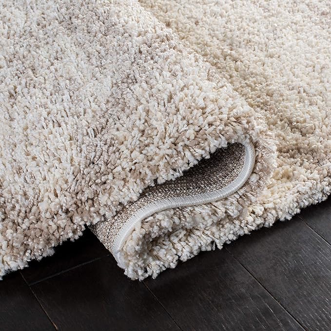 SAFAVIEH Hudson Shag Collection Area Rug - 10' x 14', Multi Ivory & Beige, Modern Trellis Design, Non-Shedding & Easy Care, 2-inch Thick Ideal for High Traffic Areas in Living Room, Bedroom (SGH281H)