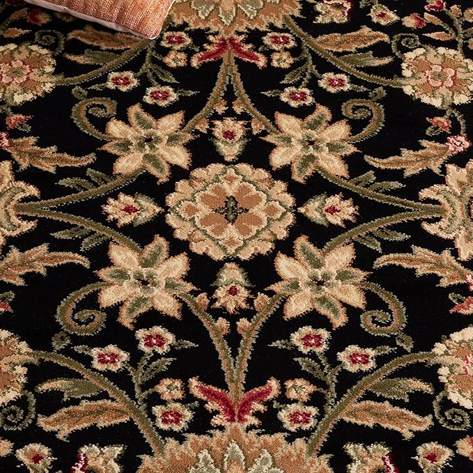 SAFAVIEH Lyndhurst Collection Area Rug - 10' x 14', Black & Red, Traditional Oriental Design, Non-Shedding & Easy Care, Ideal for High Traffic Areas in Living Room, Bedroom (LNH212G)
