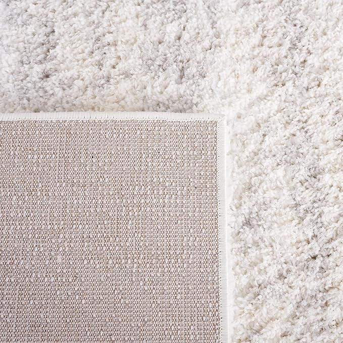 SAFAVIEH Berber Shag Collection Accent Rug - 4'6" x 6'6" Oval, Ivory & Light Grey, Non-Shedding & Easy Care, 1.2-inch Thick, Ideal for The Living Room, Bedroom, Dining Room (BER563F-5OV)