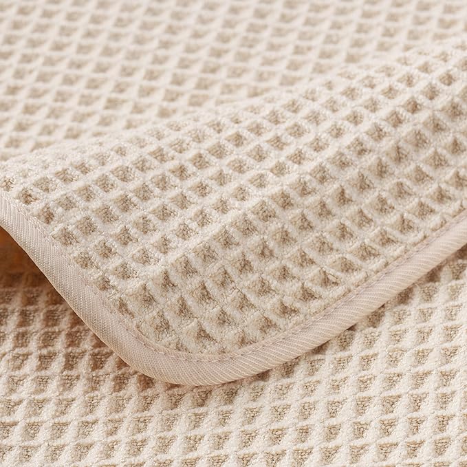430 GSM Microfiber Oversize Quick Dry Lint Free Bath Towel, 60 x 30 in, 4 Pack (Waffle Weave)