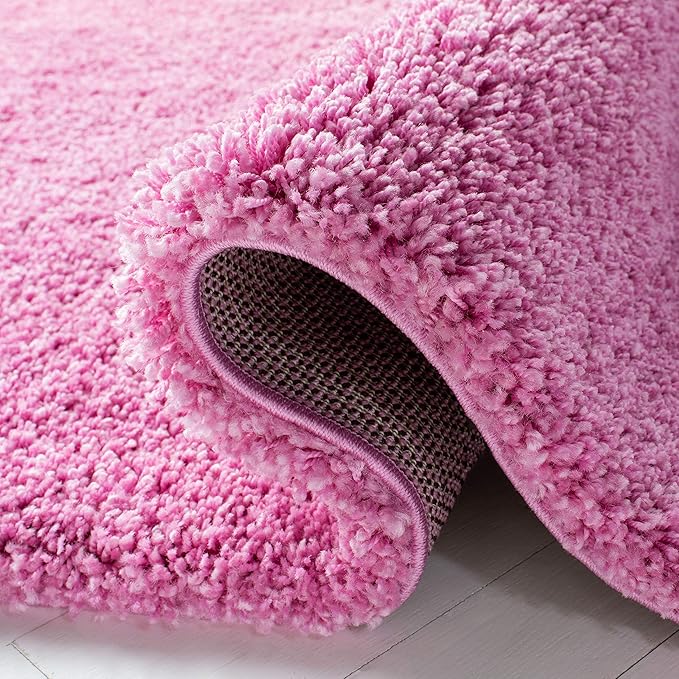 SAFAVIEH Santa Monica Shag Collection 8' x 10' Pink SGN725 Solid Non-Shedding Living Room Bedroom Dining Room Entryway Plush 2-inch Thick Area Rug