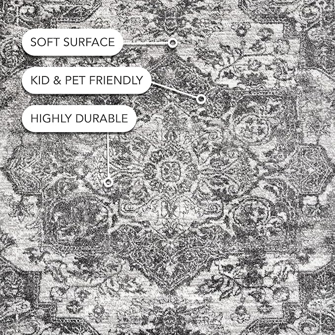 nuLOOM Maryanne Transitional Medallion Accent Rug, 3x5, Grey