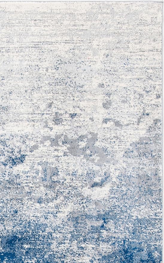 SAFAVIEH Brentwood Collection X-Large Area Rug - 12' x 18', Grey & Navy, Modern Abstract Design, Non-Shedding & Easy Care, Ideal for High Traffic Areas in Living Room, Bedroom (BNT822G)