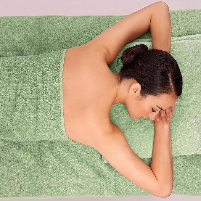 Bath Sheets – Extra Large Bathroom Sheet Set – Pack of 2 Jumbo Towels Light Green (71x35in) – 100% Cotton Soft Quick Dry Large Bath Towels for Adults Hotel Spa Bathroom Use
