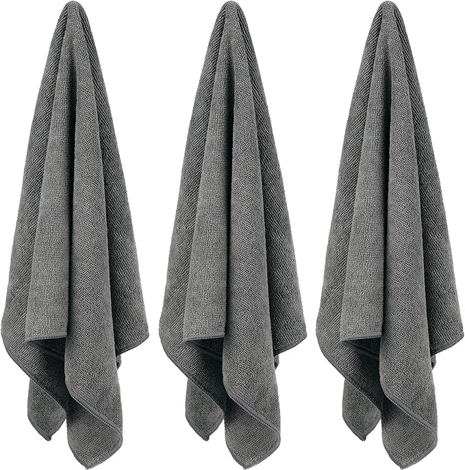 48 Pack Bleach Proof Towels 16x 26inch Microfiber Absorbent Hair Towels Bulk Bleach Salon Hand Drying Cloth for Gym Bath Spa Shaving Shampoo Home(Grey)