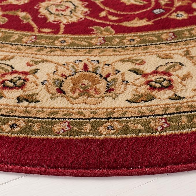 SAFAVIEH Lyndhurst Collection Area Rug - 6' x 9', Red & Ivory, Traditional Oriental Design, Non-Shedding & Easy Care, Ideal for High Traffic Areas in Living Room, Bedroom (LNH312A)