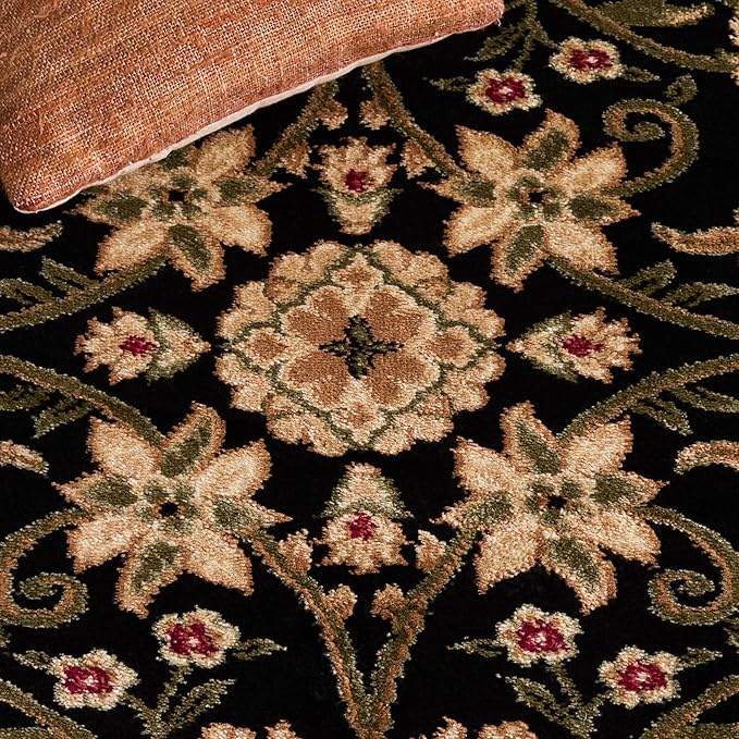 SAFAVIEH Lyndhurst Collection Accent Rug - 3'3" x 5'3", Black & Ivory, Traditional Oriental Design, Non-Shedding & Easy Care, Ideal for High Traffic Areas in Entryway, Living Room, Bedroom (LNH212A)