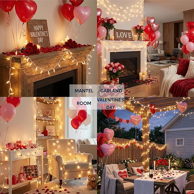 Joiedomi Christmas String Lights Indoor,300(3x100) Mini Warm Fairy Light,64.5FT Lighting Decor for Patio Dorm Classroom Bedroom Holiday Wedding Party Garland Birthday Festival,White Wire