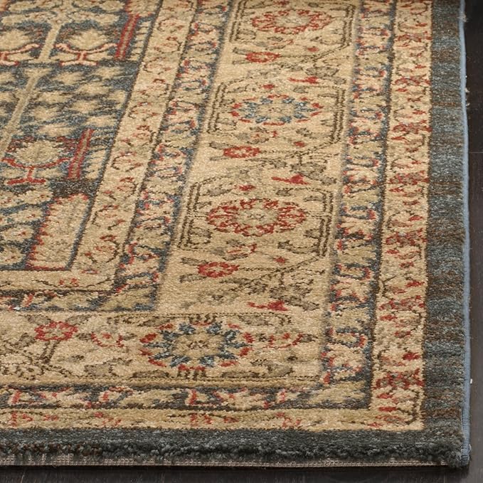 SAFAVIEH Mahal Collection Runner Rug - 2'2" x 10', Navy & Natural, Traditional Oriental Design, Non-Shedding & Easy Care, Ideal for High Traffic Areas in Living Room, Bedroom (MAH697E)