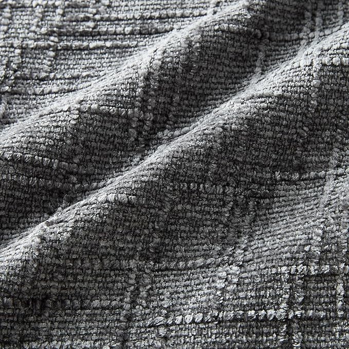 Decorative Couch Throw Pillow Covers 12x20 Set of 2 Dark Gray Soft Chenille Pillow Covers Neutral Textured Boho Cushion Covers for Modern Farmhouse Sofa Bedroom Living Room Decor SY008-E12