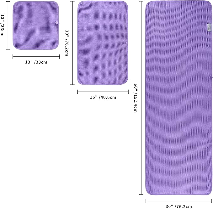 430 GSM Microfiber Quick Dry Lint Free Oversize Bath Towel Set, 6 Piece (Waffle Weave)