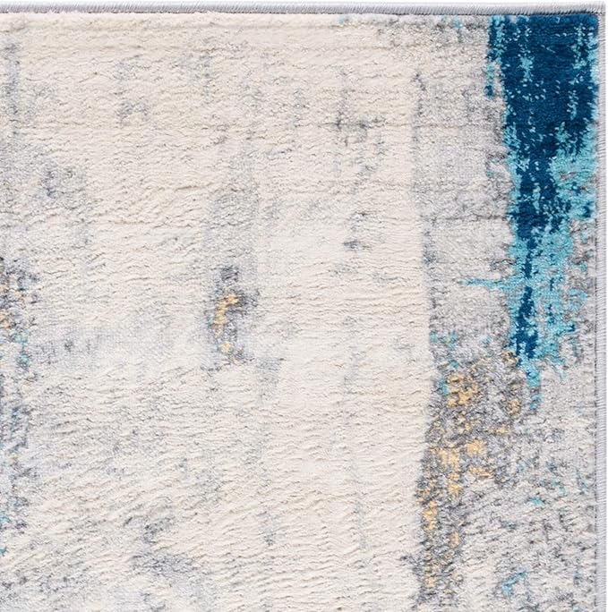 SAFAVIEH Jasper Collection Runner Rug - 2' x 6', Grey & Gold, Modern Abstract Design, Non-Shedding & Easy Care, Ideal for High Traffic Areas in Living Room, Bedroom (JSP101A)