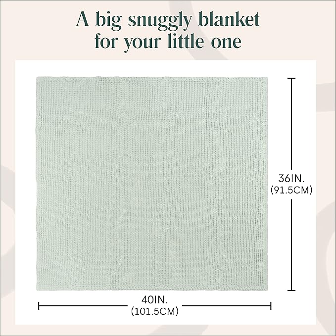 Simka Rose Waffle Baby Blanket Cotton Soft Breathable Swaddle Blanket for Nursery, Stroller & Crib Blanket -Receiving Blankets for Boys & Girls Gender Neutral Toddler Blanket