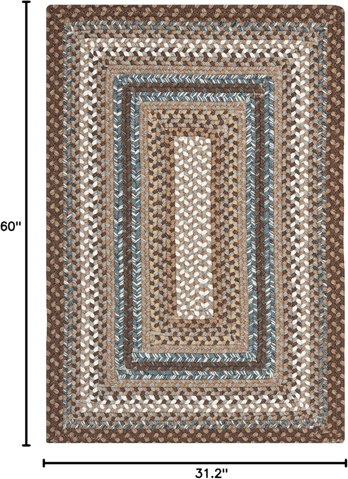 SAFAVIEH Washable Rug Outdoor Braided Collection - 2'6" x 5', Brown & Multi, Handmade & Reversible, Non-Shedding & Easy to Clean, Ideal for Patio, Backyard, Mudroom (BRD313A)