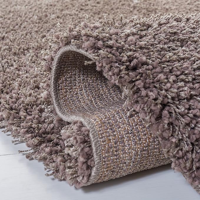 SAFAVIEH Santa Monica Shag Collection 9' x 12' Taupe SGN725 Solid Non-Shedding Living Room Bedroom Dining Room Entryway Plush 2-inch Thick Area Rug