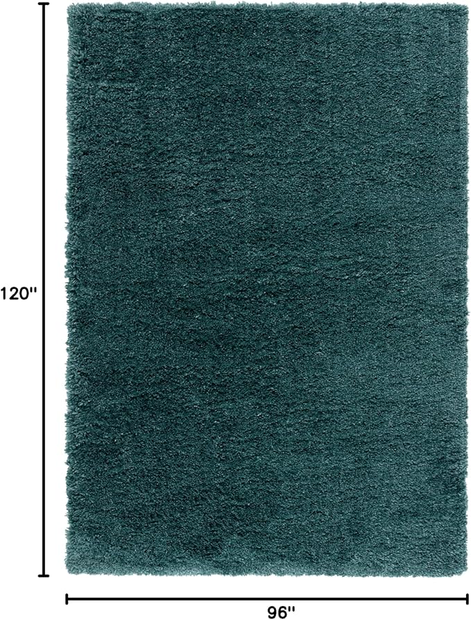 SAFAVIEH Area Rug 8x10 - Fontana Shag Collection - Large - Dark Green, Solid Pattern, Non-Shedding & Easy Cleaning, Ultra Plush Thick Pile, Ideal for Living Room, Bedroom, Dining Space (FNT800Y)