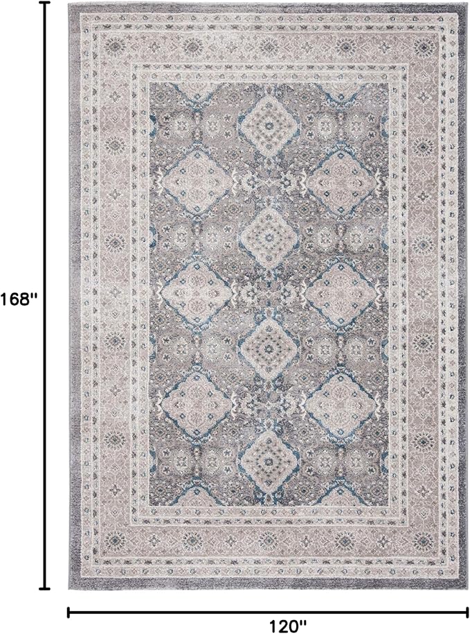 SAFAVIEH Sofia Collection Area Rug - 10' x 14', Light Grey & Beige, Vintage Oriental Distressed Design, Non-Shedding & Easy Care, Ideal for High Traffic Areas in Living Room, Bedroom (SOF366B)