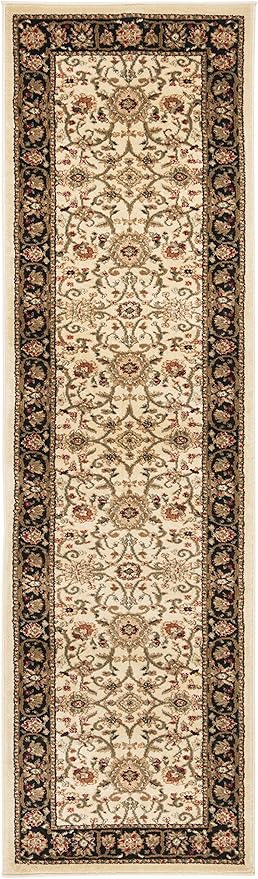 SAFAVIEH Lyndhurst Collection Runner Rug - 2'3" x 6', Ivory & Black, Traditional Oriental Design, Non-Shedding & Easy Care, Ideal for High Traffic Areas in Living Room, Bedroom (LNH212B)