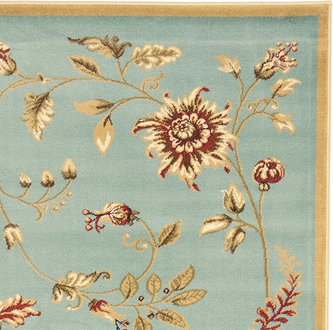 SAFAVIEH Lyndhurst Collection Accent Rug - 4' x 6', Blue & Multi, Traditional Floral Design, Non-Shedding & Easy Care, Ideal for High Traffic Areas in Entryway, Living Room, Bedroom (LNH552-6591)