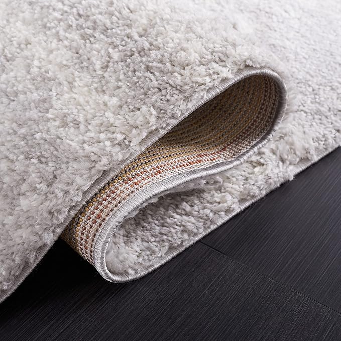 SAFAVIEH Berber Shag Collection Area Rug - 5'1" Square, Grey & Ivory, Modern Design, Non-Shedding & Easy Care, 1.2-inch Thick, Ideal for The Living Room, Bedroom, Dining Room (BER563G-5SQ)