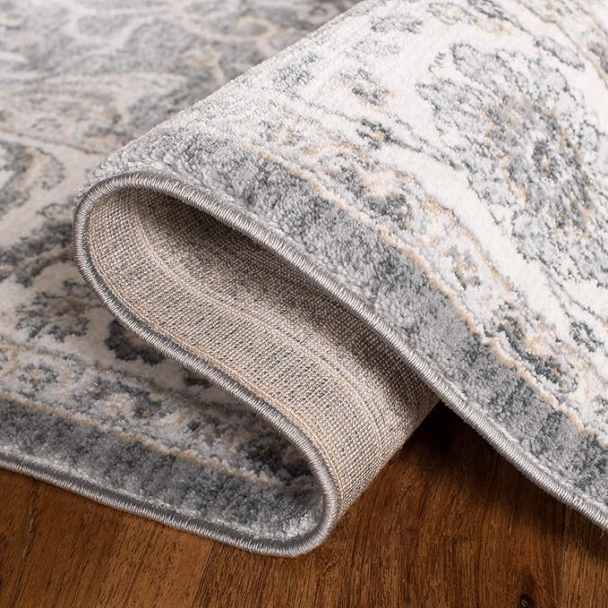 SAFAVIEH Isabella Collection X-Large Area Rug - 11' x 15', Grey & Dark Grey, Oriental Design, Non-Shedding & Easy Care, Ideal for High Traffic Areas in Living Room, Bedroom (ISA912H)