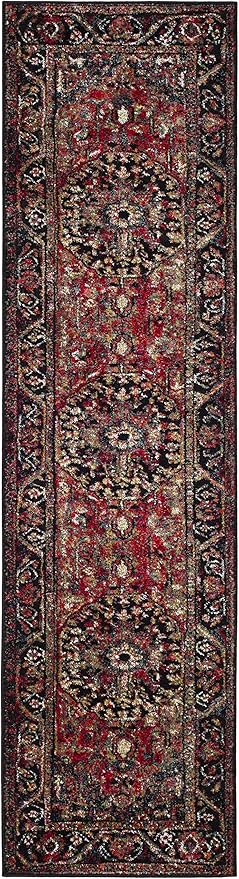 SAFAVIEH Vintage Hamadan Collection Runner Rug - 2'3" x 8', Red & Multi, Oriental Traditional Persian Design, Non-Shedding & Easy Care, Ideal for High Traffic Areas in Living Room, Bedroom (VTH215A)