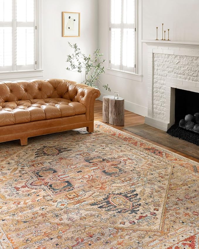 Loloi Jocelyn Collection JOC-01 Sand/Multi 6'-7" x 9'-7" .38" Thick Area Rug