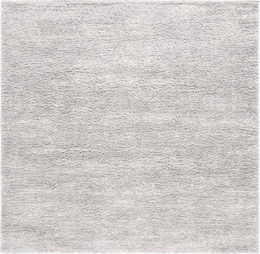 SAFAVIEH Berber Shag Collection Area Rug - 10' Square, Grey & Ivory, Plush Thick Pile, Ideal for Living Room, Bedroom, Dining Space (BER563G)