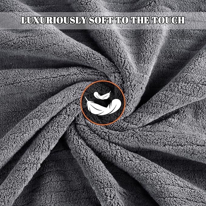 Bath Towels Set of 4 Extra Large 35 x 70 Inches,Luxury Thick High Absorbent and Quick Dry Bath Sheet,Ultra Soft Microfiber,Bathroom,Beach,Yoga,Sport,SPA,Fitness (Grey)