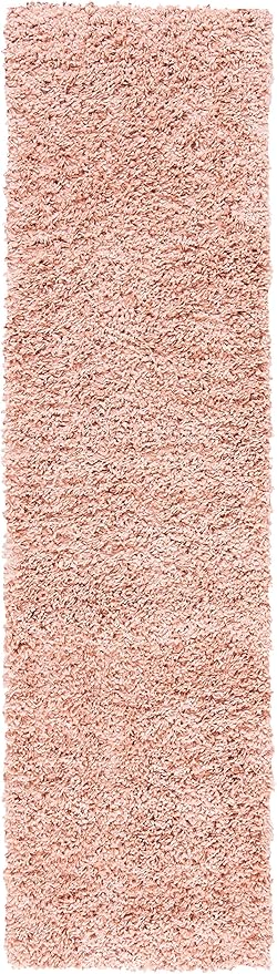 SAFAVIEH August Shag Collection Runner Rug - 2' x 7', Rose, Solid Design, Non-Shedding & Easy Care, 1.5-inch Thick Ideal for High Traffic Areas in Living Room, Bedroom (AUG200X)