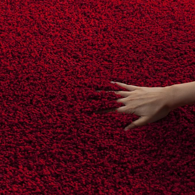 SAFAVIEH Santa Monica Shag Collection 9' x 12' Red SGN725 Solid Non-Shedding Living Room Bedroom Dining Room Entryway Plush 2-inch Thick Area Rug