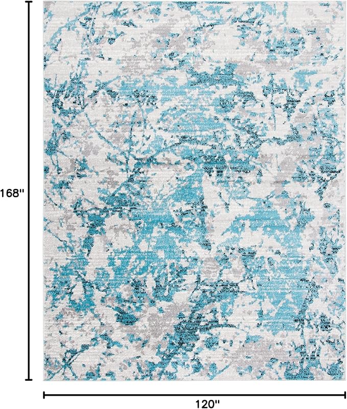 SAFAVIEH Skyler Collection 10' x 14' Blue/Ivory SKY186M Modern Abstract Non-Shedding Living Room Bedroom Dining Home Office Area Rug