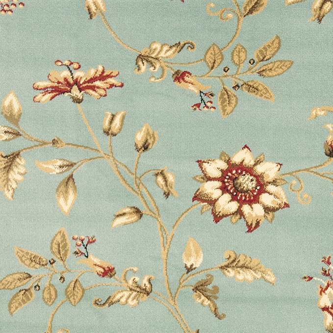 SAFAVIEH Lyndhurst Collection Accent Rug - 4' x 6', Blue & Multi, Traditional Floral Design, Non-Shedding & Easy Care, Ideal for High Traffic Areas in Entryway, Living Room, Bedroom (LNH552-6591)