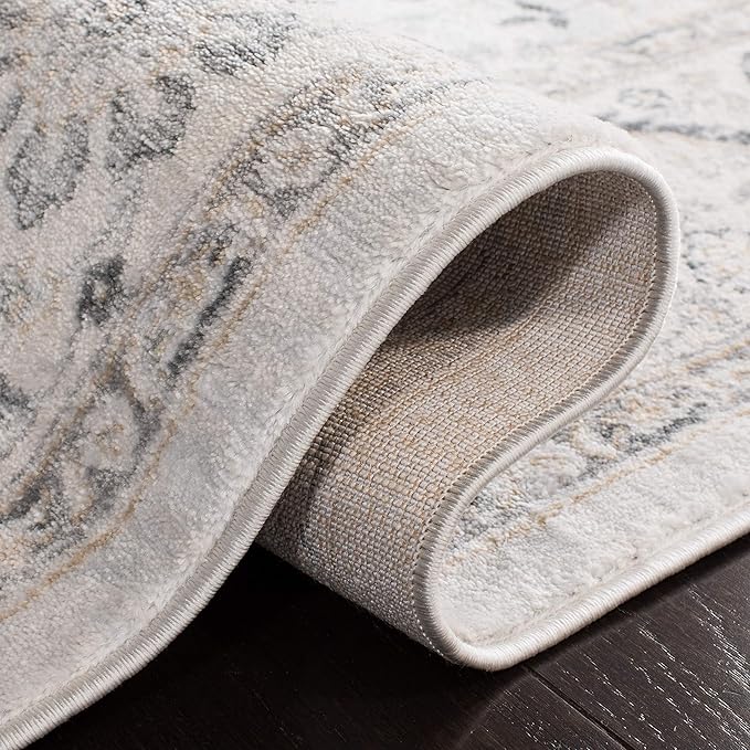 SAFAVIEH Isabella Collection Accent Rug - 3' x 5', Light Grey & Cream, Oriental Design, Non-Shedding & Easy Care, Ideal for High Traffic Areas in Entryway, Living Room, Bedroom (ISA912F)