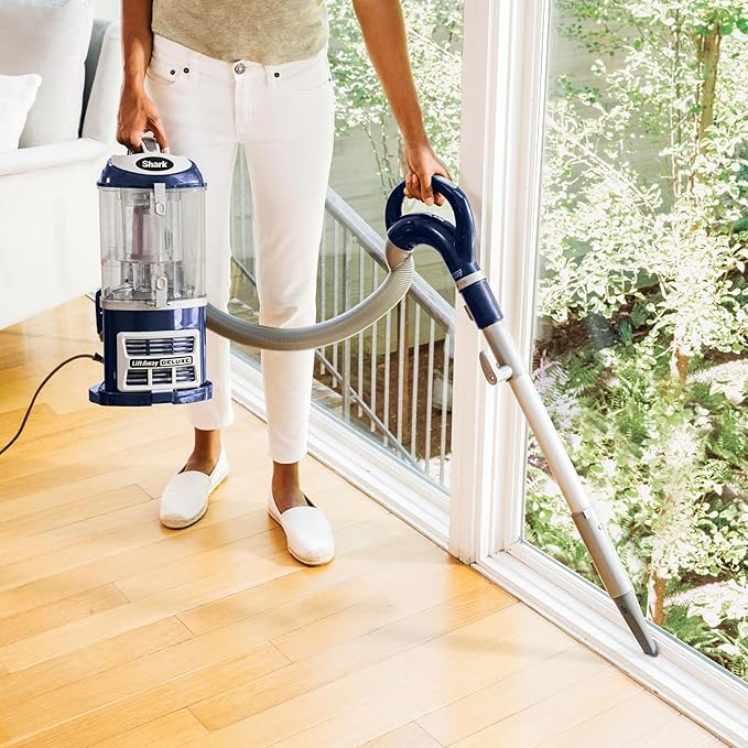 Shark NV360 Navigator Lift-Away Deluxe Upright Powerful Suction Vacuum for Hardwood Floor, Carpet, Muti-Surface Spotless Cleaning with Large Dust Cup Capacity, Swivel Steering, Blue (Renewed)