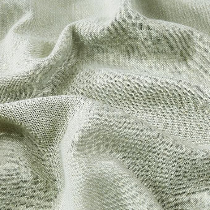 Vision Home Soft Green Pinch Pleated Full Blackout Curtains Linen Blended Room Darkening Window Panels 95 inch for Living Room Bedroom Thermal Insulated Pinch Pleat Drapes with Hooks 60" Wx95 Lx1